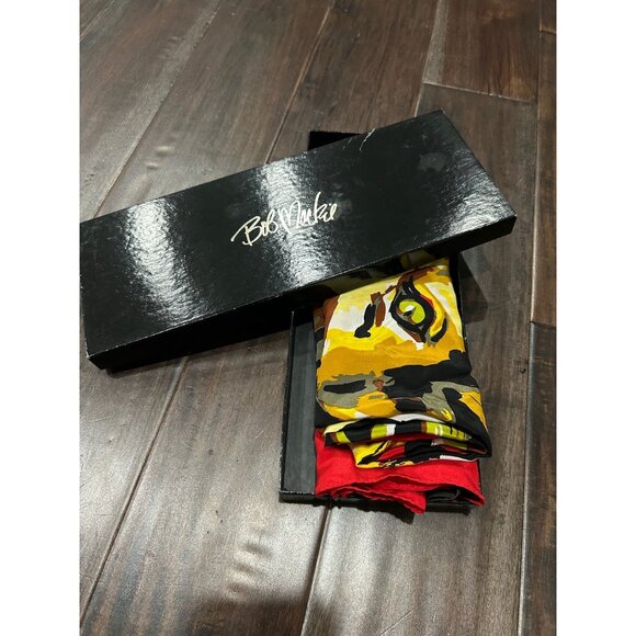 Bob Mackie Wearable Art Silk Scarf Square One Size Red Yellow Wild Animal Print - Picture 4 of 9